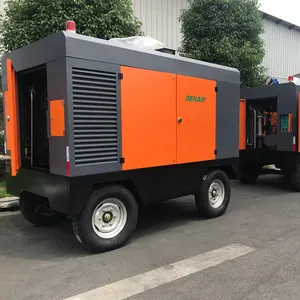 7 10 15 Bar Diesel Portable Tipe 600cfm Screw Air Compressor