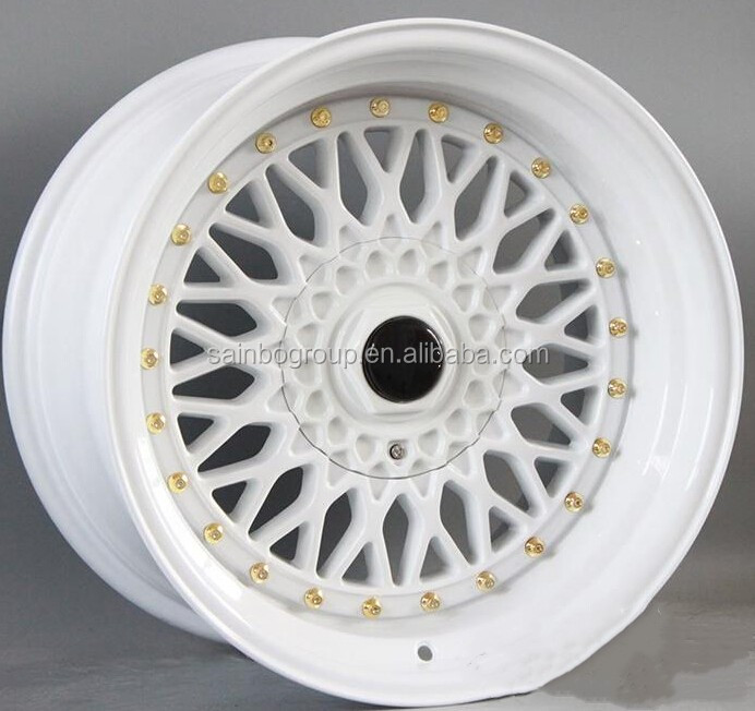 白と金のリベット付き16インチ、7J/8J/9Jインチ合金ホイール（車用