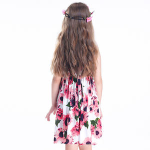 2019 Elegante semplicità sole capretti della stampa del fiore di disegno ultime giardino per bambini spiaggia di stile di vacanza vestito per la ragazza - Product Image 6