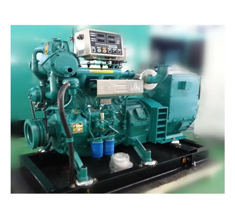 China Schip Boot Watergekoelde 20kw 50kw Genset Elektrische Power 30kva Marine Diesel Generator