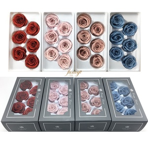 Grade Real Natural 5-6 cm Préservé Rose Tête Usine En Gros 6 Roses/Boîte Frais Éternel Pour Toujours Immortel Saint Valentin - Product Image 1