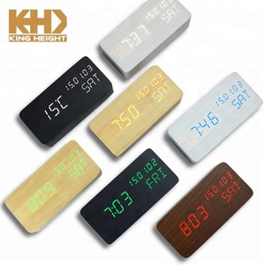 KH-WC004 KING Chiều Cao Giọng Nói Thông Minh Điều Khiển Độ Sáng Bàn Báo Thức Đồng Hồ Bằng Gỗ Lịch Tuần Cho Văn Phòng Tại Nhà - Product Image 5