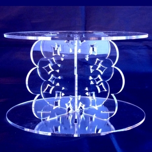 Giá Bày Bánh Cưới Bằng Acrylic Hình Vuông Thiết Kế Thời Trang Bằng Pha Lê 2 Tầng - Product Image 6