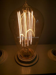 Bombilla Vintage de Filamento Doble con Base de Latón Incandescente, 220V E27 <span class=keywords><strong>Edison</strong></span> ST58 para Decoración de Cafeterías - Product Image 4