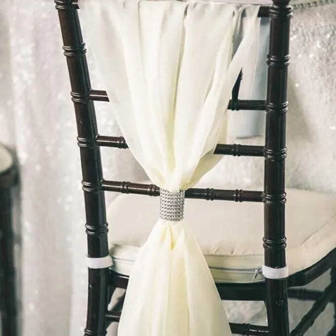 Capa para cadeira de casamento de chiffon, tampas para cadeira em chiffon com 54*180cm, decoração de casamento