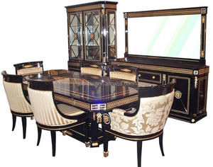 Bobini — ensemble de Table rectangulaire, or et noir, de luxe, parfait pour la salle à manger - Product Image 2