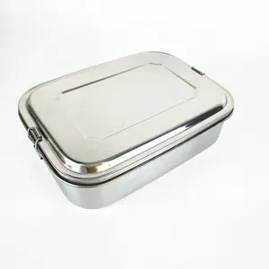 Boîte à déjeuner Bento en acier inoxydable, boîte à déjeuner en acier inoxydable, boîtes de rangement et bacs en acier inoxydable, récipient alimentaire en métal moderne