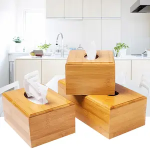 Bamboo Tissue Box Bamboo Napkin Paper Container Napkin Holder Handmade Tissue Box