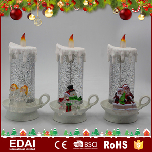 Acrylic light <span class=keywords><strong>waterball</strong></span> Christmas decoration LED candle with Santa Claus/snowman patterns - Product Image 3