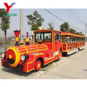 Outdoor Playground Amusement Park Rides Equipment Trackless Tourist Diesel Road Train For Sale