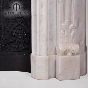 Decorative White Carrara Marble <strong>Wall</strong> <strong>Fireplace</strong> Surround - Product Image 6