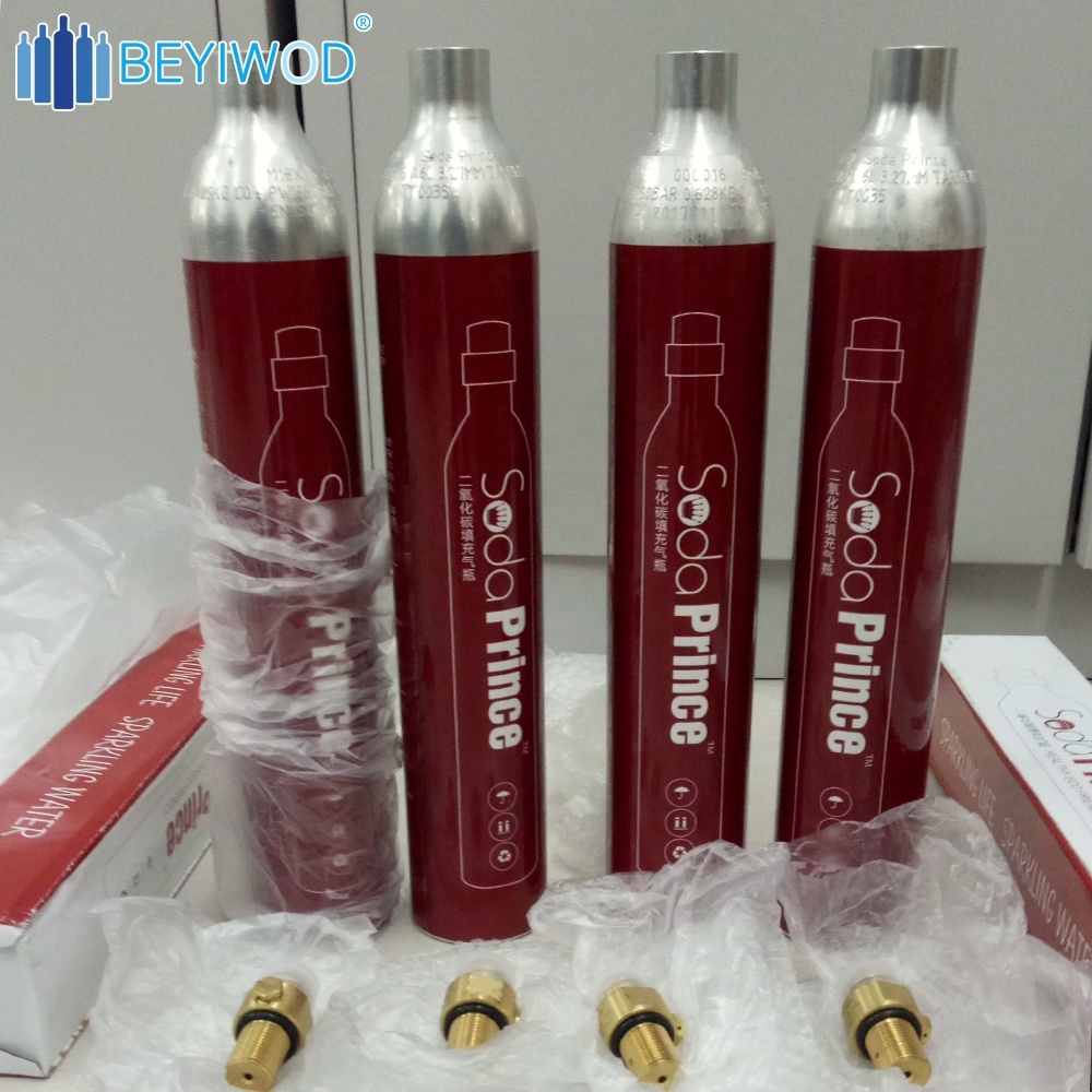 Алюминиевая CO2 бутылка sodawprince 0,6 л/резервуар co2/co2 ЦИЛИНДР с CO2 360 г-420 г CO2 используется для газировки