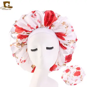 Nuovo arrivo Multicolor Women Bandana Print Silk Women Bonnet Night Sleep Hat TJM-408A