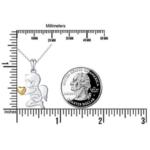 Commercio All'ingrosso dei monili di Due Toni 925 Sterling Silver Cupido Cuore D'oro Angelo Custode Dell'ala Del Pendente Della Collana per Le Donne - Product Image 6