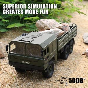 1/16 échelle <span class=keywords><strong>RC</strong></span> <span class=keywords><strong>camion</strong></span> <span class=keywords><strong>militaire</strong></span> 6WD tout-terrain télécommande voiture 12 km/h vitesse 20 min temps d'exécution armée couleur verte - Product Image 4