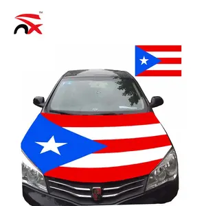 Nuoxin wholesale polyester and spandex puerto rico flag car hood cover for outdoor activity