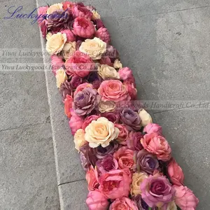 LFB904-1 flower rose peony flower runner cloth table stage arrangement indian wedding decorations