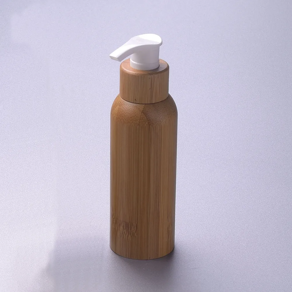 Биоразлагаемые деревянные бутылки для крема, натуральная Роскошная бамбуковая бутылка для косметической упаковки с распылителем