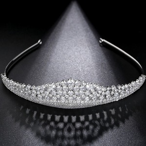 LUOTEEMI Clear Wedding <strong>Bridal</strong> CZ Crystal Tiara Crowns Princess Queen Pageant Prom <strong>Veil</strong> Tiara <strong>Headband</strong> - Product Image 3
