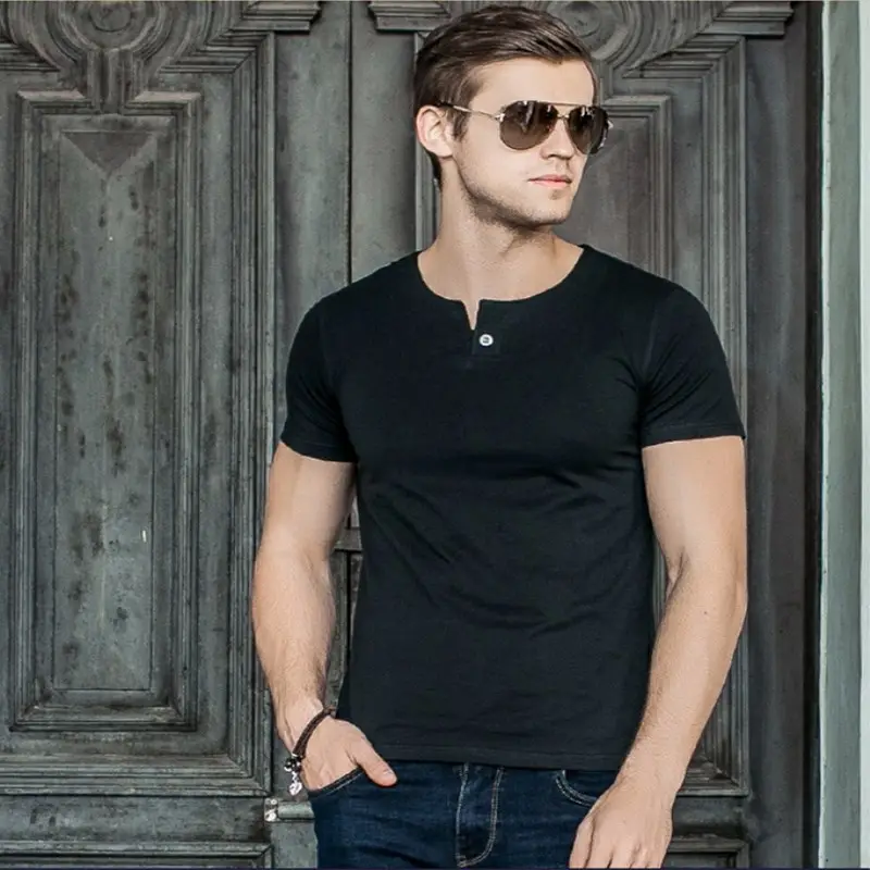 black shirt for men for v neck t-shirt