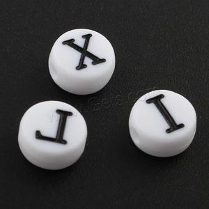 Cuentas de plástico para hacer joyas, <span class=keywords><strong>abalorios</strong></span> de acrílico blanco de 8x4mm, <span class=keywords><strong>iniciales</strong></span> para hacer joyas, 1327909 letras del alfabeto, venta al por mayor - Product Image 4