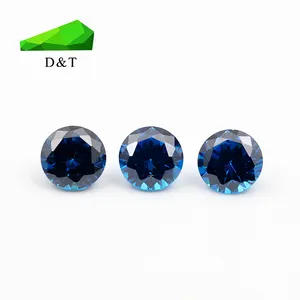 5.0mm Wholesale price blue topaz round shape natural topaz stone diamond cut loose gemstone