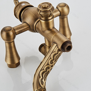 European <strong>Shower</strong> Faucet Mixer Antique Brass <strong>Bath</strong> <strong>Shower</strong> <strong>Set</strong> with Hand Held <strong>Shower</strong> Head XR8004 - Product Image 4