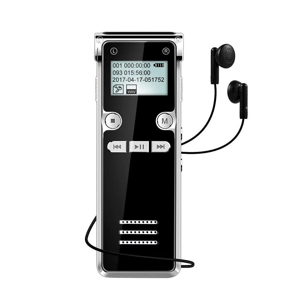 For Meetings Classes講義Interviews 8GB 16GB Dual Microphone MP3 Player USB Recharging Audio Voice Recorder