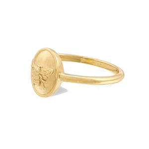 <span class=keywords><strong>Bague</strong></span> signet abeille antique plaquée or 18 carats pour femme style bohème - Product Image 2