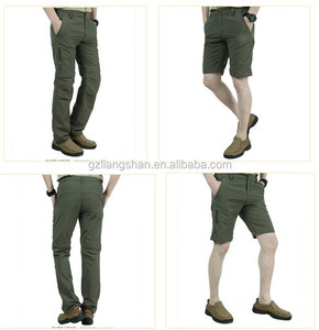 Men Cargo <strong>Pants</strong> Short Detachable <strong>Army</strong> Green Trousers - Product Image 2