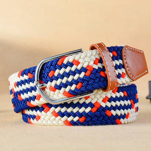 Nouvelle <span class=keywords><strong>ceinture</strong></span> élastique <span class=keywords><strong>tressée</strong></span> <span class=keywords><strong>en</strong></span> alliage à boucle décontractée pour hommes et femmes, <span class=keywords><strong>en</strong></span> <span class=keywords><strong>cuir</strong></span> PU confortable - Product Image 1