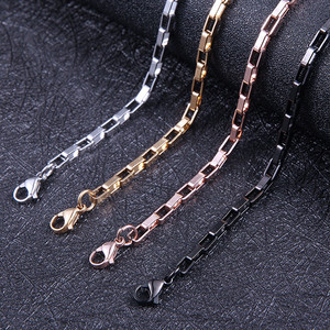 Collar <span class=keywords><strong>de</strong></span> acero inoxidable cuboide rectangular grande, joyería barata a granel - Product Image 6
