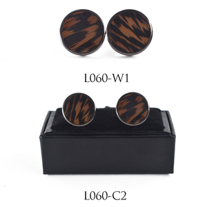 <span class=keywords><strong>Gemelli</strong></span> rotondi alla <span class=keywords><strong>moda</strong></span> in legno di noce nera con confezione regalo - Product Image 5