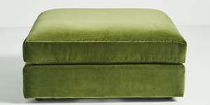 Canapé ottoman carré en tissu velours chic moderne, canapé en acier inoxydable capitonné, canapé pour salon - Product Image 4