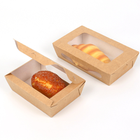 Boîtes d'emballage personnalisées en papier kraft pour croissants/sandwichs avec fenêtre ouverte