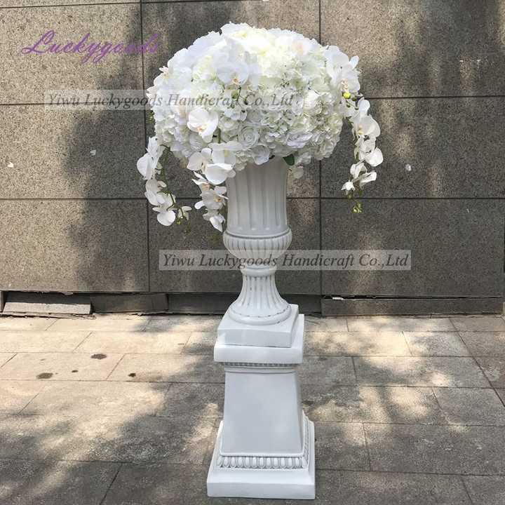 LFB992 80cm Large White Hydrangea Rose Flower Ball Handmade Centerpiece with Latex Orchid