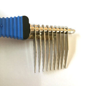 Poignée en plastique Antidérapant D'animal Familier D'impression De Patte de <span class=keywords><strong>Chien</strong></span> Chat Animal Chiot Caniche Noué Longue <span class=keywords><strong>Coupe</strong></span> De Cheveux Peigne Râteau - Product Image 4