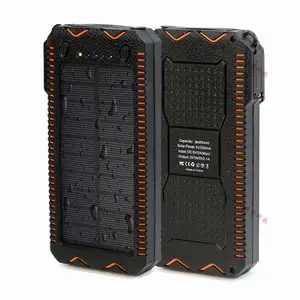 Neues Design Tragbares Outdoor 20000mAH Kapazität wasserdichtes Solarpanel-Powerbank-Ladegerät mit Zigarren anzünder für Mobiltelefone