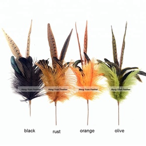 פרחים דקורטיביים סינטתיים כריסמס פרחוני דקורטיביים עשויים נוצות טבעיות אמיתיות-כיף לקשט - Product Image 6