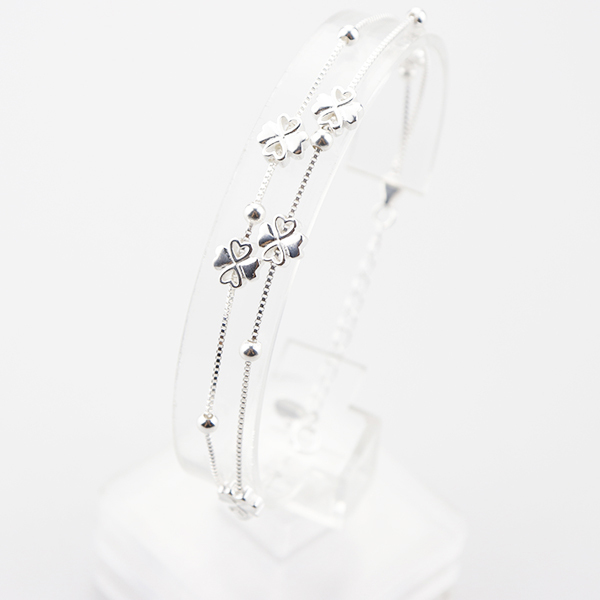 2018 Vintage Réglable trèfle charme bracelets qualité 925 argent bijoux monde meilleur bracelets pour les femmes
