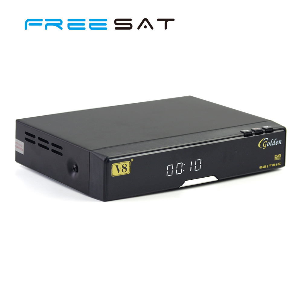 Freesat V8 de Oro DVB-S2/T2/C Receptor de Satélite Apoyo Turco Tarjeta Inteligente TV Box Para IPTV Reproductor de Flash WiFi