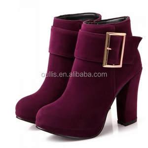 تصميم جديد صندل بكعب مكتنز حذاء من الجلد مع مشبك CP6632 - Product Image 1
