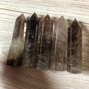 <strong>Wholesale</strong> Natural Original Stone Lucky Brown Quartz Stone Wand Point <strong>Column</strong> - Product Image 3