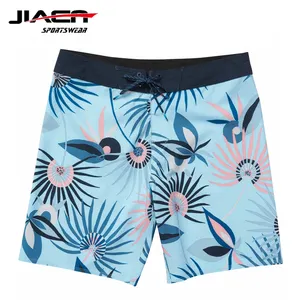 Mới Tùy Chỉnh Đàn Ông Quần Short Bãi Biển Boardshort Nhanh Khô 4 Cách Căng Surf Board Quần Short Màu Xanh