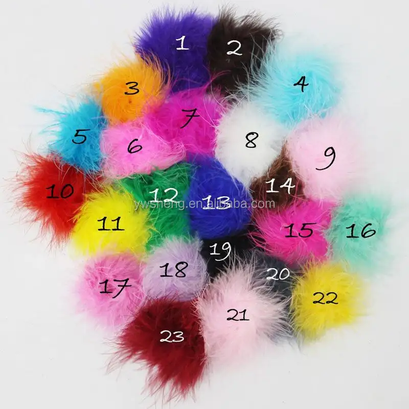 Artifical Turkey marabou feather powder puffs for kids dress and hair accessories