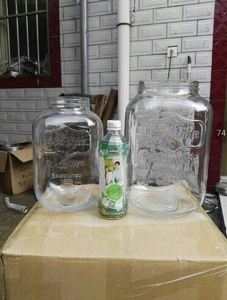 Distributeur de boissons en verre avec couvercle métallique, pot de grande capacité de 1 tonne, style Yorkshire, simple, - Product Image 5