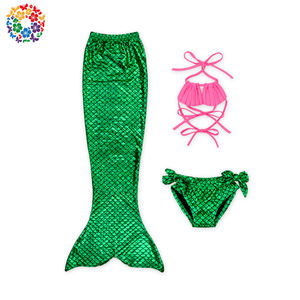 Maillot de bain en forme de sirène pour enfants, ensemble deux pièces, couleur rose, avec soutien-gorge et short, Sexy, pour jeunes filles, vente en gros, 2019 - Product Image 2