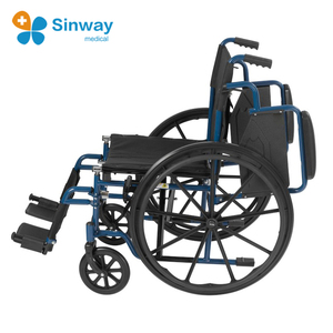 Fornitore della cina di Ospedale Acciaio Inox <span class=keywords><strong>Blue</strong></span> <span class=keywords><strong>Streak</strong></span> Sedia A Rotelle con Back Flip Scrivania Braccia - Product Image 2