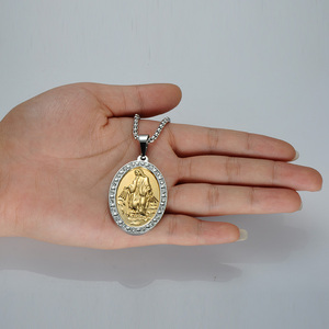 Collar colgante de acero inoxidable patrón <span class=keywords><strong>Virgen</strong></span> <span class=keywords><strong>Mar</strong></span>ía - Product Image 6