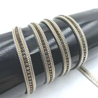 Lentejuelas de arreglo caliente cinta con cadena de la bola adornos de transferencia de calor de cintas correas con diamantes de imitación
